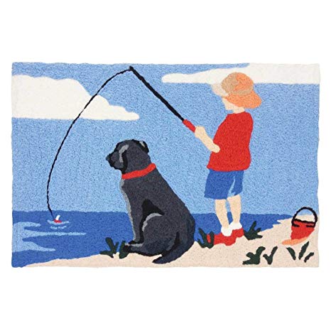 "FISHIN' WITH MY DOG"  JELLYBEAN RUG