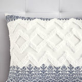 INK + IVY MILA COTTON PRINTED DUVET SET WITH CHENILLE