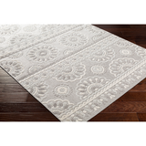 Big Sur Collection Boho Taupe Flowered Outdoor Rug