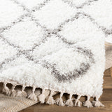 WHITE AND GREY CALIFORNIA SHAG INDOOR AREA RUG by Surya