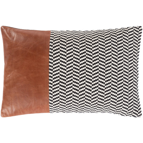 13X20 RECTANGLE FIONA LEATHER & TWEED PILLOW by SURYA