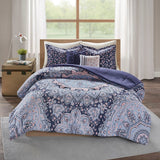 Odette Boho Comforter Set (Blue)