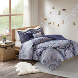 Odette Boho Comforter Set (Blue)